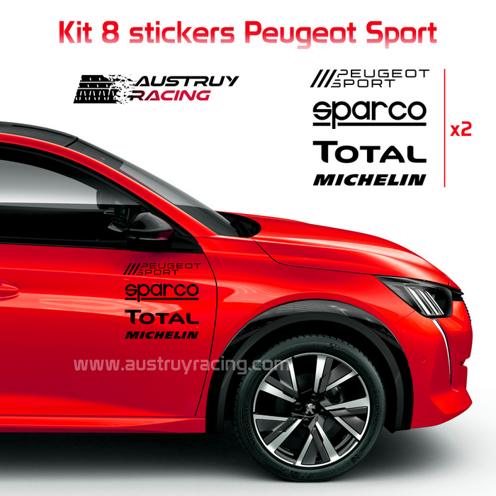 Kit 8 Stickers Peugeot Sport